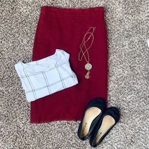 The Pencil Skirt J.Crew Red Wool Skirt